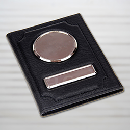 Обложка-портмоне черная с серебром