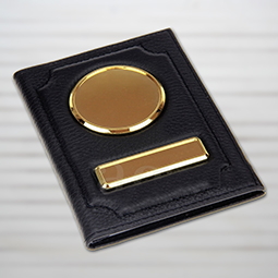 Обложка-портмоне черная с золотом